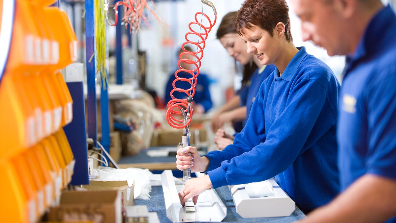 Young Female Worker Working