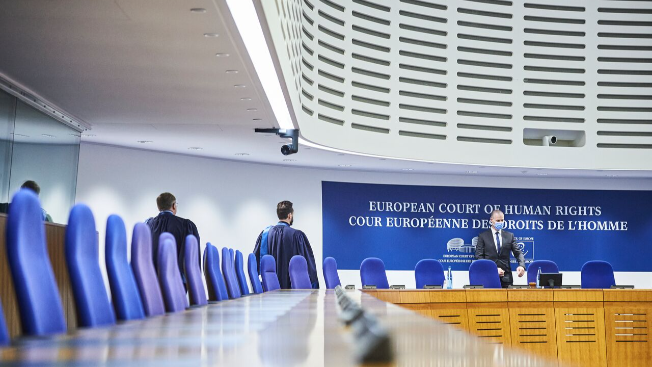 Judges entering the ECHR Hearing room