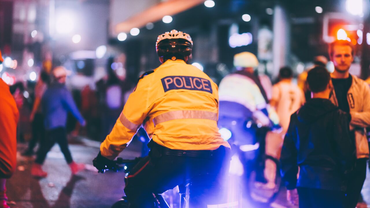 Policeman on bicycle